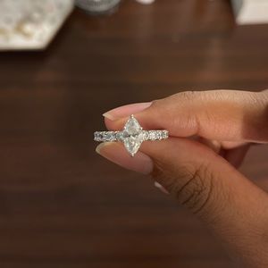 2 Total Carat Marquise Diamond Engagement Ring